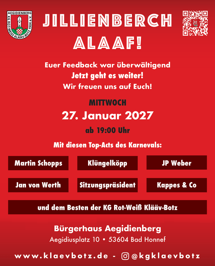 Flyer-JA2027 Kartenvorverkauf Jillienberch Alaaf 2027